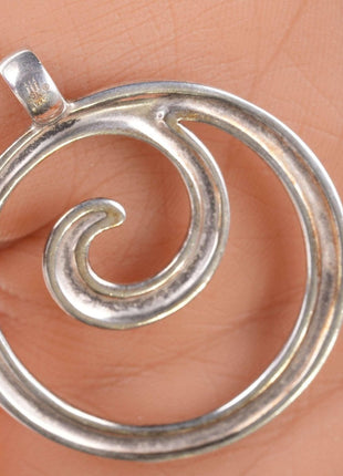 Retired James Avery Sterling circle swirl pendant - Estate Fresh Austin