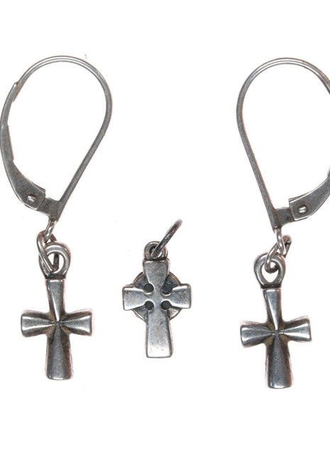 Retired James Avery sterling cross earrings and charm - Estate Fresh Austin