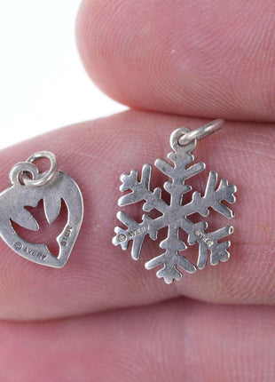 Retired James Avery Sterling Cutout dove charm and snowflake - Estate Fresh Austin