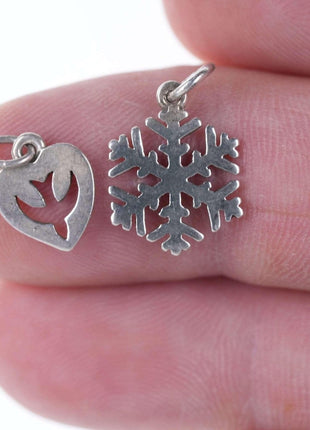 Retired James Avery Sterling Cutout dove charm and snowflake - Estate Fresh Austin