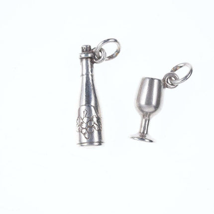 Retired James Avery Sterling Goblet Charm and wine bottle - Estate Fresh Austin