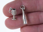 Retired James Avery Sterling Goblet Charm and wine bottle - Estate Fresh Austin