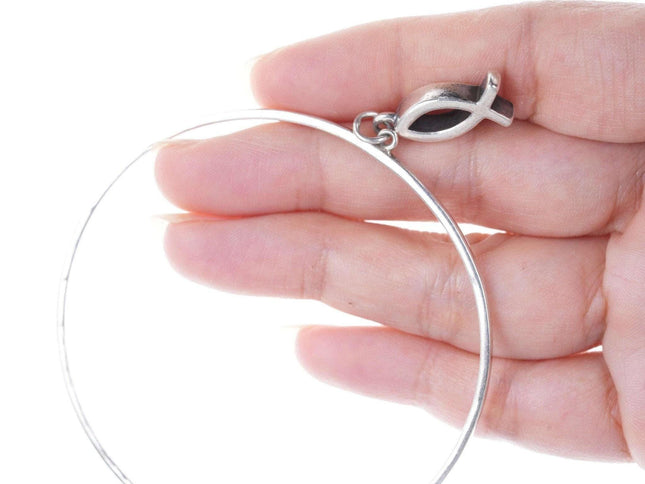 Retired James Avery sterling Ithaca Fish bangle - Estate Fresh Austin