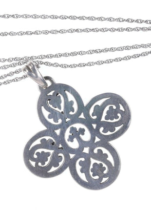 Retired James Avery Sterling Large Scroll and Vine cross on 20" necklace - Estate Fresh Austin