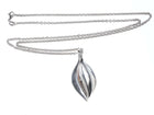Retired James Avery Sterling leaf pendant on necklace - Estate Fresh Austin
