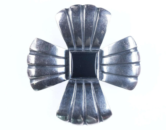 Retired James Avery Sterling onyx cross pendant/pin - Estate Fresh Austin