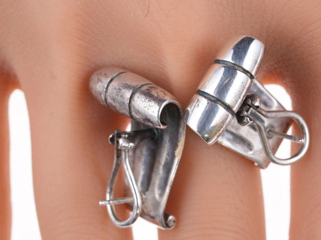 Retired James Avery Sterling Southwestern Modernist earrings - Estate Fresh Austin