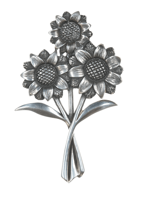 Retired James Avery sunflower brooch in sterling pin - Estate Fresh Austin