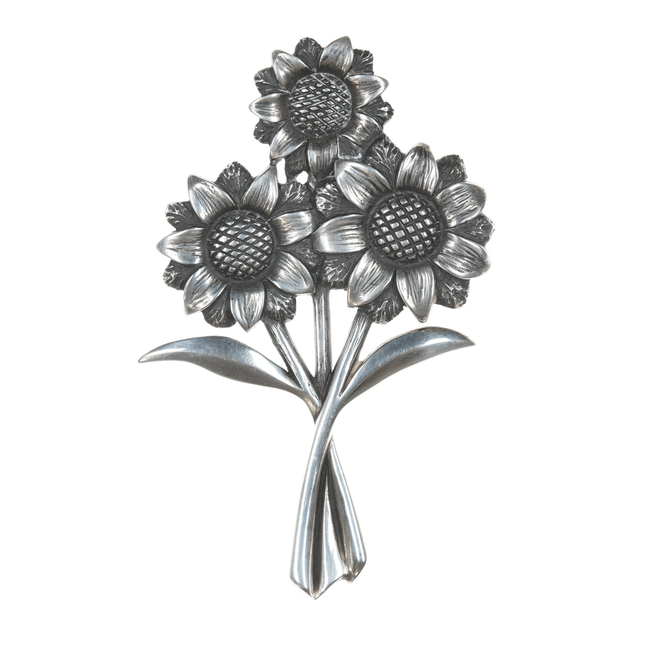 Retired James Avery sunflower brooch in sterling pin - Estate Fresh Austin