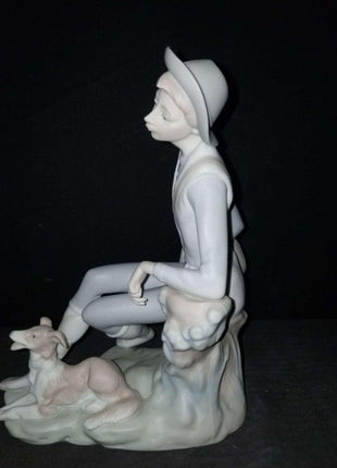 Retired Lladro Shepherd Boy With Dog Figure 4659 C.1969 Rare Early Impressed Mar - Estate Fresh Austin