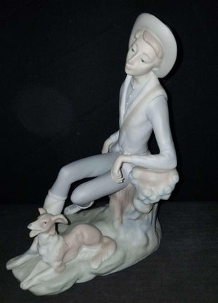 Retired Lladro Shepherd Boy With Dog Figure 4659 C.1969 Rare Early Impressed Mar - Estate Fresh Austin