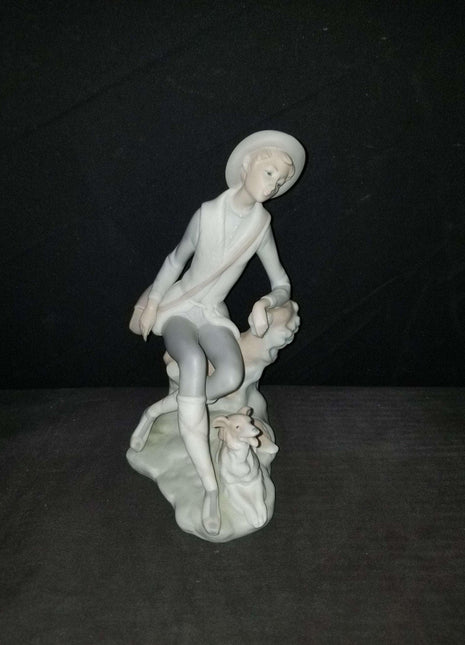 Retired Lladro Shepherd Boy With Dog Figure 4659 C.1969 Rare Early Impressed Mar - Estate Fresh Austin