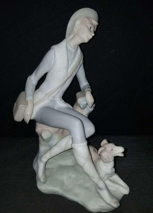 Retired Lladro Shepherd Boy With Dog Figure 4659 C.1969 Rare Early Impressed Mar - Estate Fresh Austin