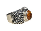 Retired Silpada Chunky Baltic Amber Textured Sterling Ring size 8.5 - Estate Fresh Austin