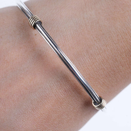 Retro 14k/sterling wire bangle - Estate Fresh Austin