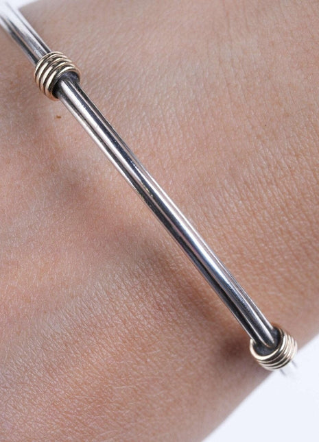 Retro 14k/sterling wire bangle - Estate Fresh Austin