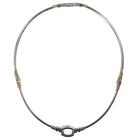 Retro 18k/Sterling blue topaz collar necklace - Estate Fresh Austin