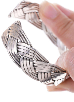 Retro Braided Mexican sterling bracelet - Estate Fresh Austin