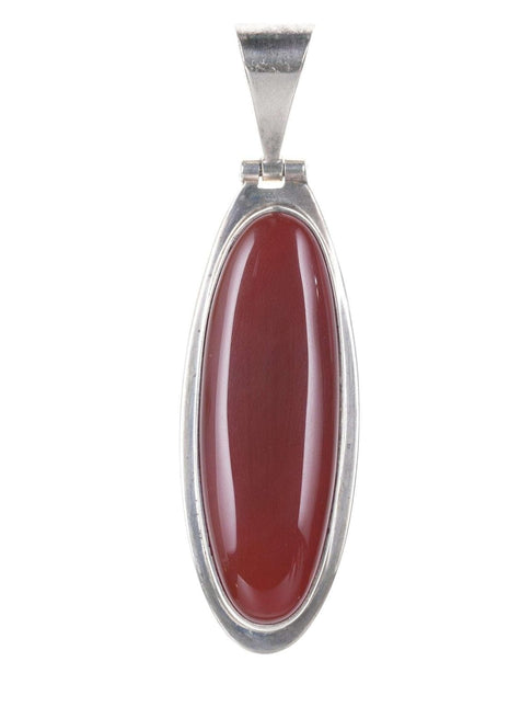 Retro Carnelian Mexican Modernist sterling pendant - Estate Fresh Austin