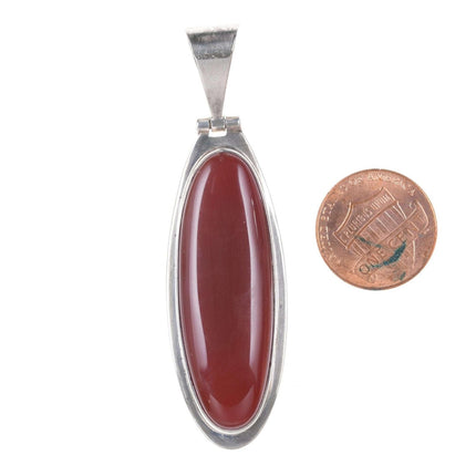 Retro Carnelian Mexican Modernist sterling pendant - Estate Fresh Austin