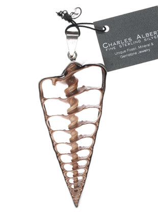 Retro Charles Albert sterling Cerithiun Telescopium shell pendant - Estate Fresh Austin