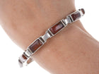 Retro Christin Wolf Reversible Native American Sterling bracelet with amber - Estate Fresh Austin