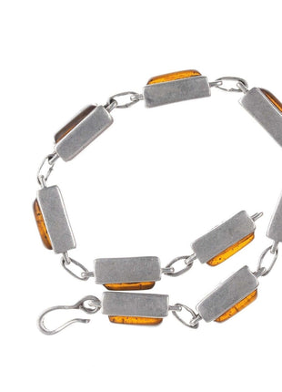 Retro Christin Wolf Reversible Native American Sterling bracelet with amber - Estate Fresh Austin