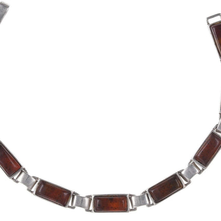 Retro Christin Wolf Reversible Native American Sterling bracelet with amber - Estate Fresh Austin