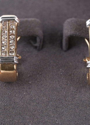 Retro Estate 14k Diamond french clip earrings - Estate Fresh Austin