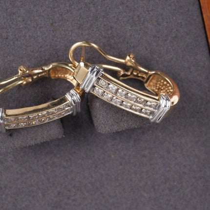 Retro Estate 14k Diamond french clip earrings - Estate Fresh Austin