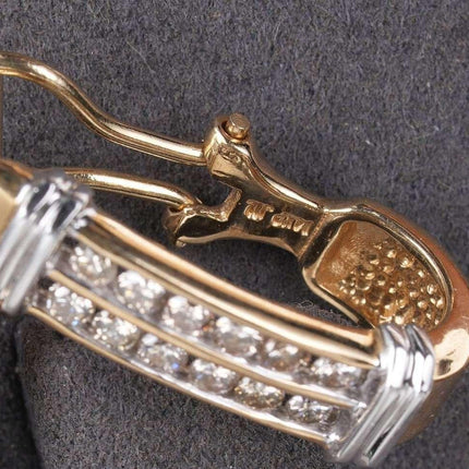 Retro Estate 14k Diamond french clip earrings - Estate Fresh Austin