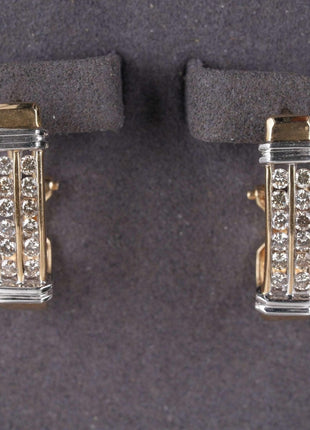 Retro Estate 14k Diamond french clip earrings - Estate Fresh Austin