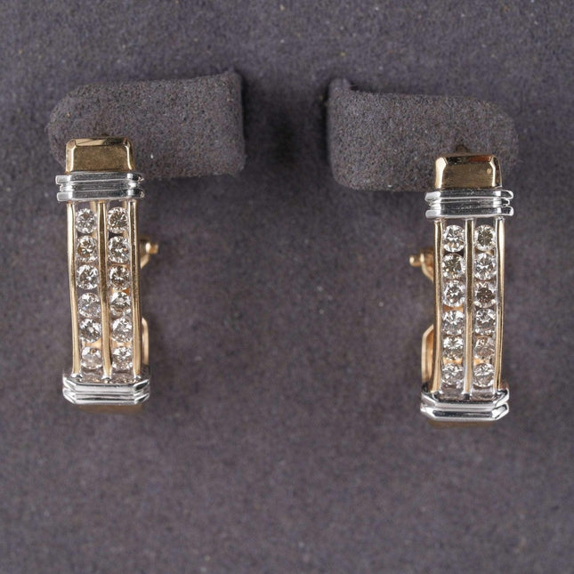 Retro Estate 14k Diamond french clip earrings - Estate Fresh Austin