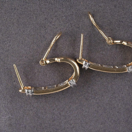 Retro Estate 14k Diamond french clip earrings - Estate Fresh Austin