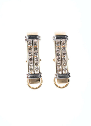 Retro Estate 14k Diamond french clip earrings - Estate Fresh Austin