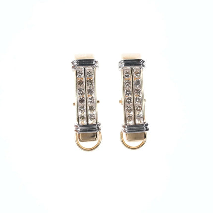 Retro Estate 14k Diamond french clip earrings - Estate Fresh Austin