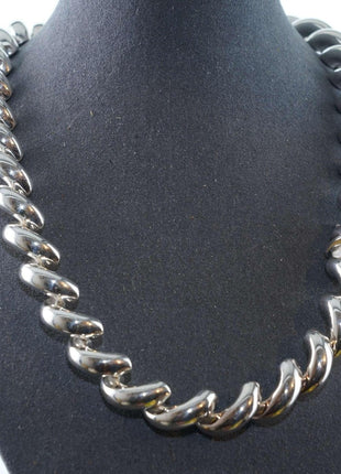 Retro Heavy Italian sterling necklace - Estate Fresh Austin