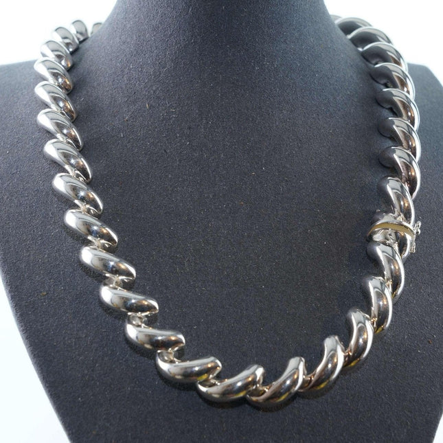 Retro Heavy Italian sterling necklace - Estate Fresh Austin