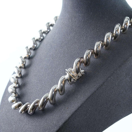 Retro Heavy Italian sterling necklace - Estate Fresh Austin