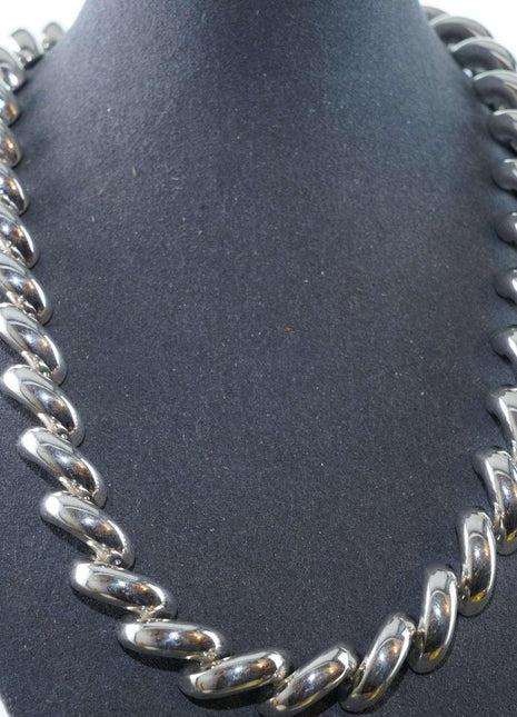 Retro Heavy Italian sterling necklace - Estate Fresh Austin