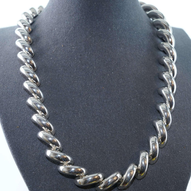 Retro Heavy Italian sterling necklace - Estate Fresh Austin