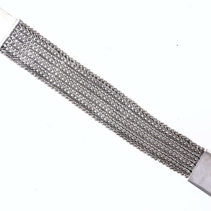 Retro Indo KC Sterling woven thick bracelet - Estate Fresh Austin