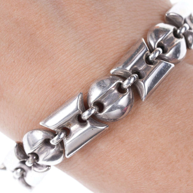 Retro Italian sterling silver link bracelet s - Estate Fresh Austin