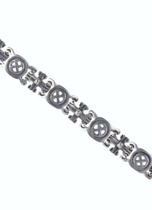 Retro Mexican Sterling Aztec Style bracelet - Estate Fresh Austin