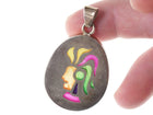 Retro Mexican Sterling Aztec Warrior inlaid pendant - Estate Fresh Austin