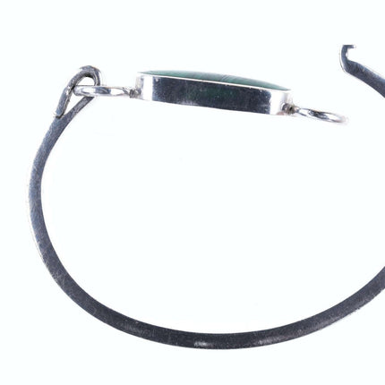 Retro Mexican sterling malachite hook bangle - Estate Fresh Austin