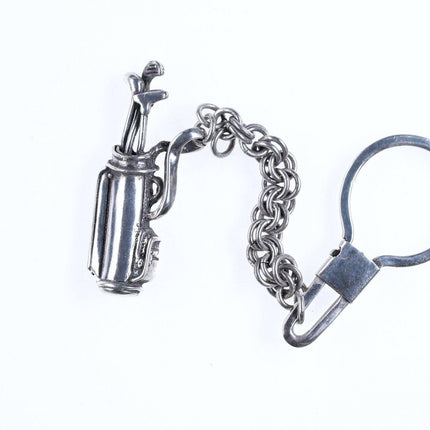 Retro Mexican sterling silver golf bag keychain - Estate Fresh Austin