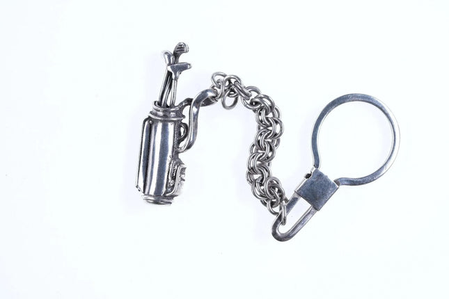 Retro Mexican sterling silver golf bag keychain - Estate Fresh Austin