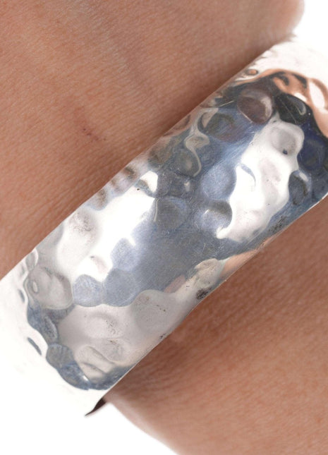 Retro Mexican Sterling silver hammered cuff bracelet - Estate Fresh Austin