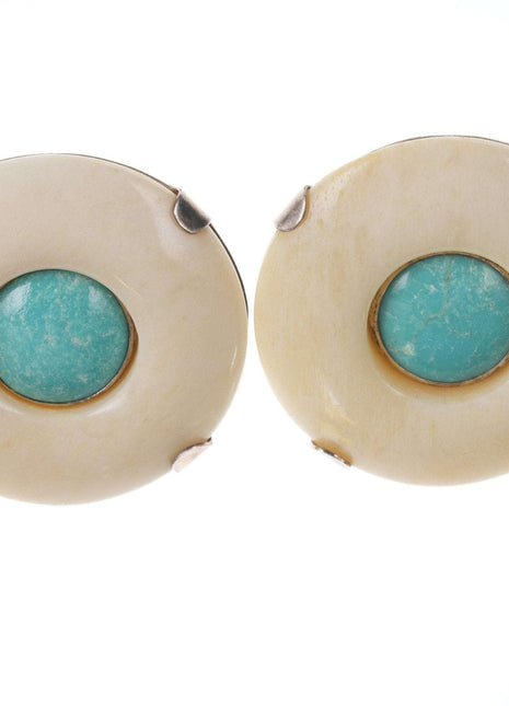 Retro Modernist multi - stone sterling earrings - Estate Fresh Austin